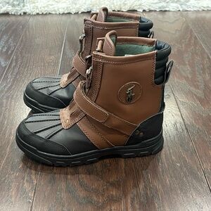 Polo by Ralph Lauren Conquered HI Leather Brown Boots Boys Size 3